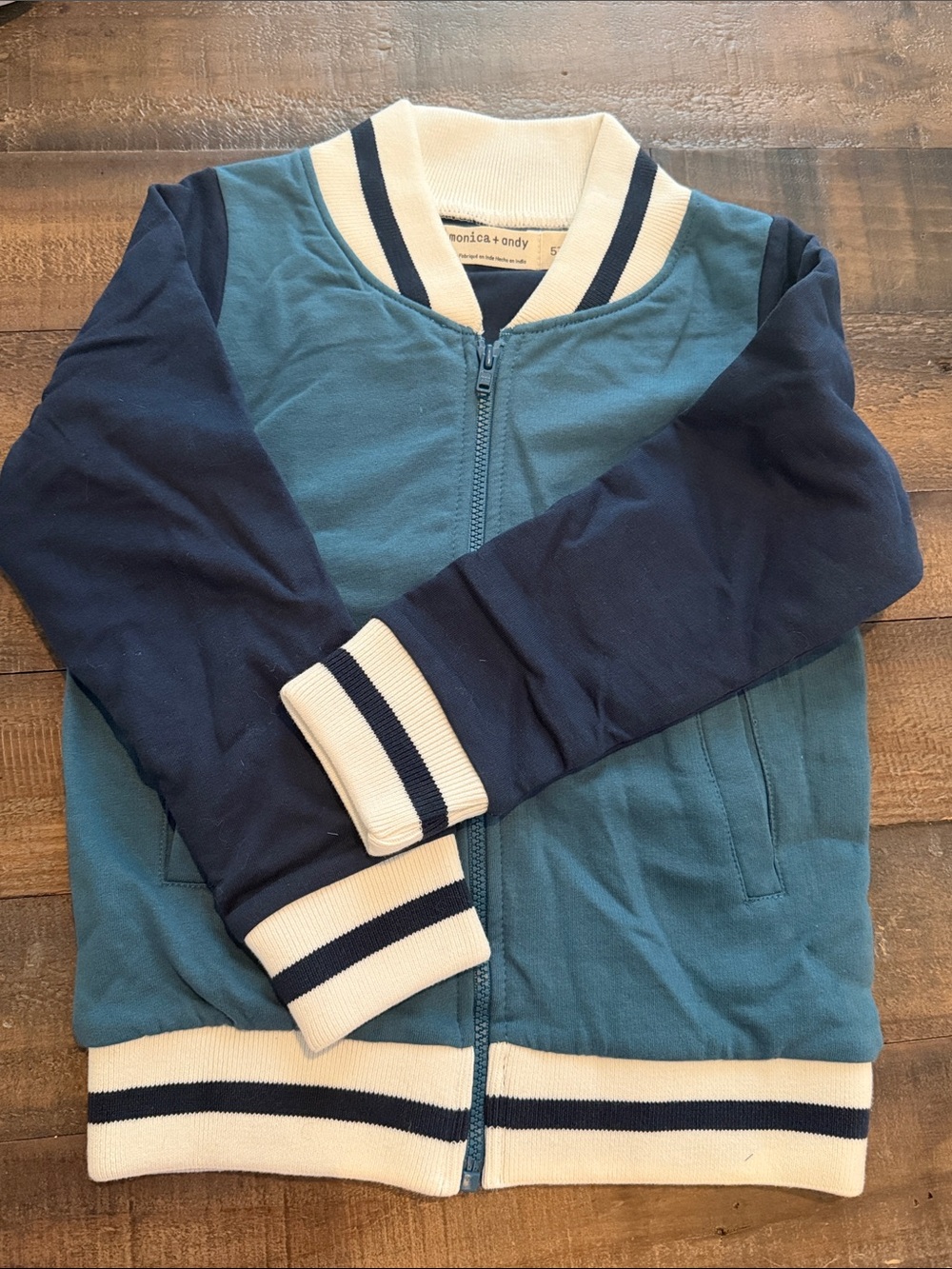 🐘 NWOT Monica + Andy Kids Blue Navy Zip-Up Bomber Jacket 🐘